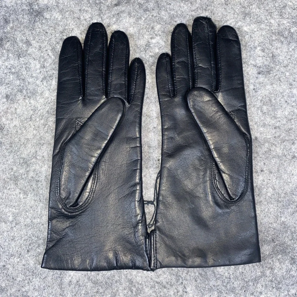 Vintage NWT Fownes Womens Black Suede Leather Gloves Acrylic Lined Size 6 1/2‎